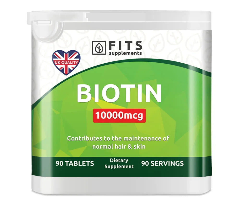 Biotin 10,000mcg 90 tablets - FITS Dietary Supplements