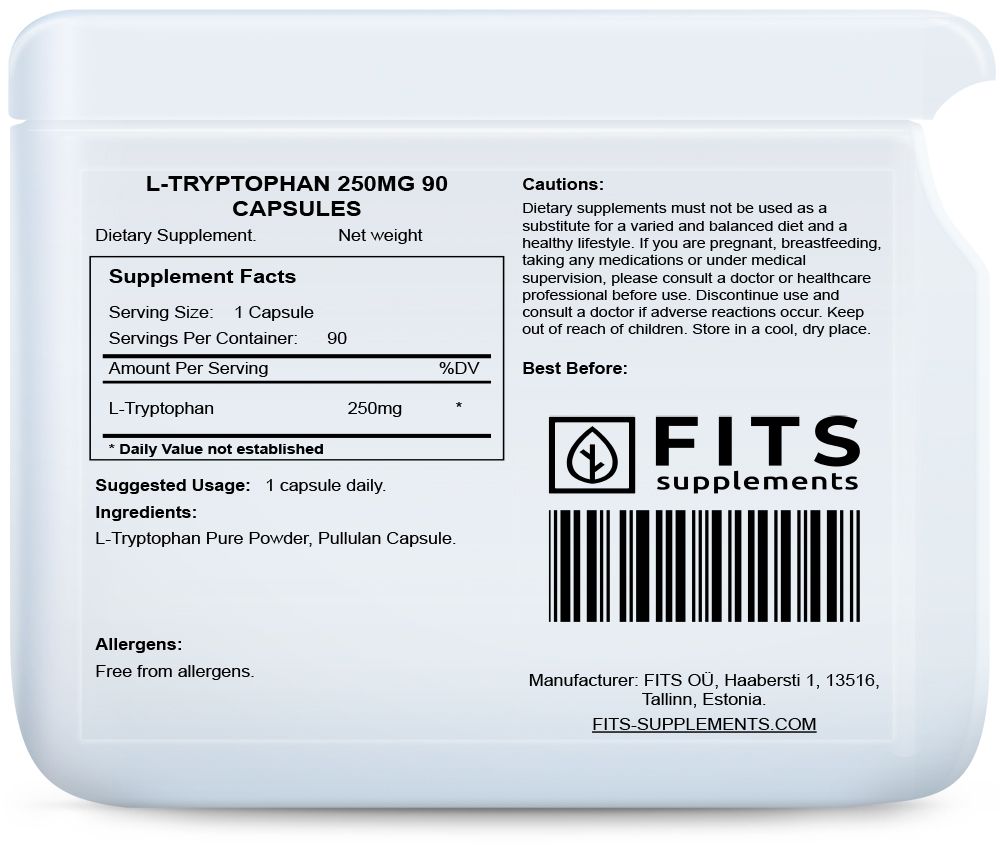 L-Tryptofan 250mg 90 kapsułek
