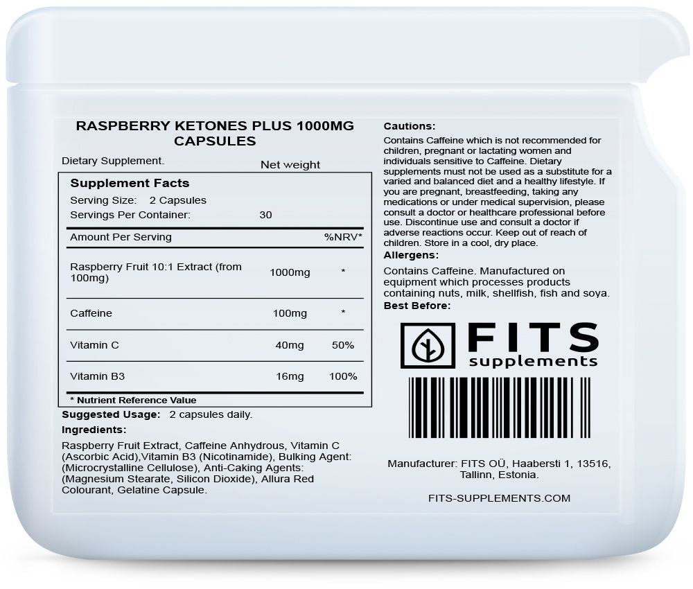 Ketony Malinowe 1000mg 60 kapsułek