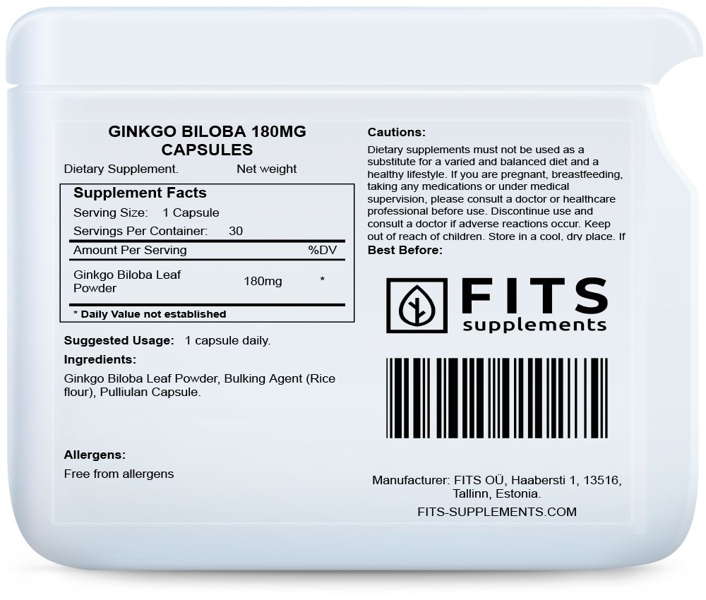 Ginkgo Biloba 180mg 30 kapsułek