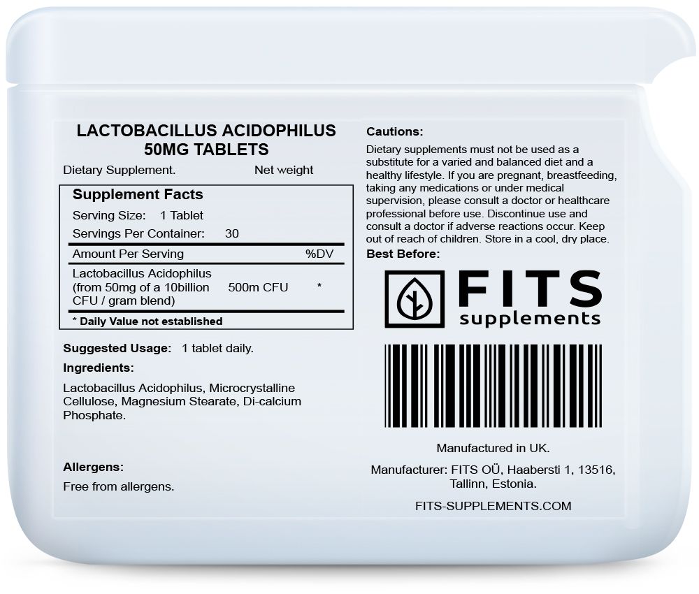 Lactobacillus Acidophilus 50mg 30 tabletek
