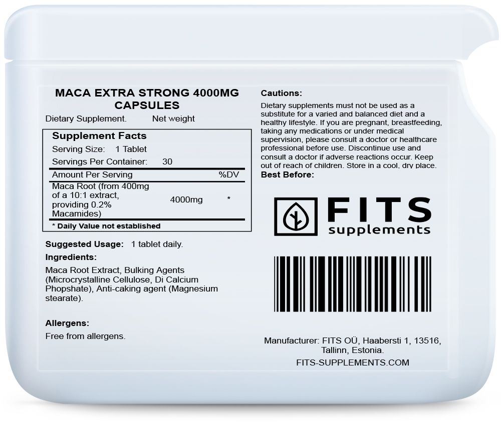 Maca Extra Strong 4000mg 30 kapsułek