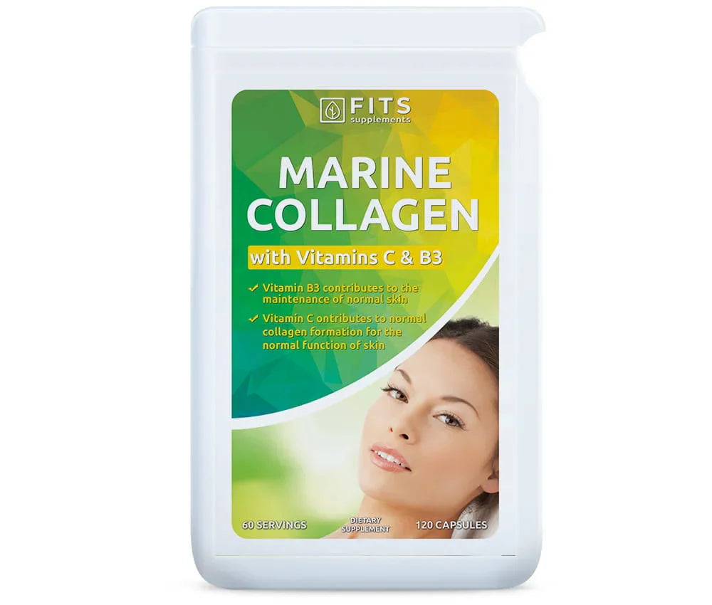 Marine Collagen, Vitamin C and Vitamin B3 120 capsules - FITS Dietary Supplements