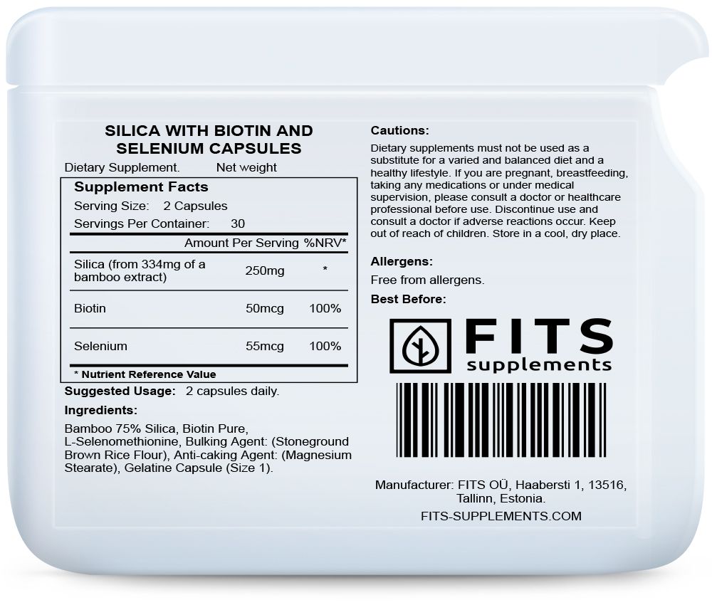 Krzem z biotyną i selenem 60 kapsułek