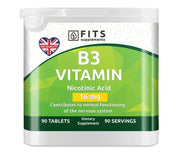 Vitamin B3 16mg (Niacin) 90 tablets - FITS Dietary Supplements