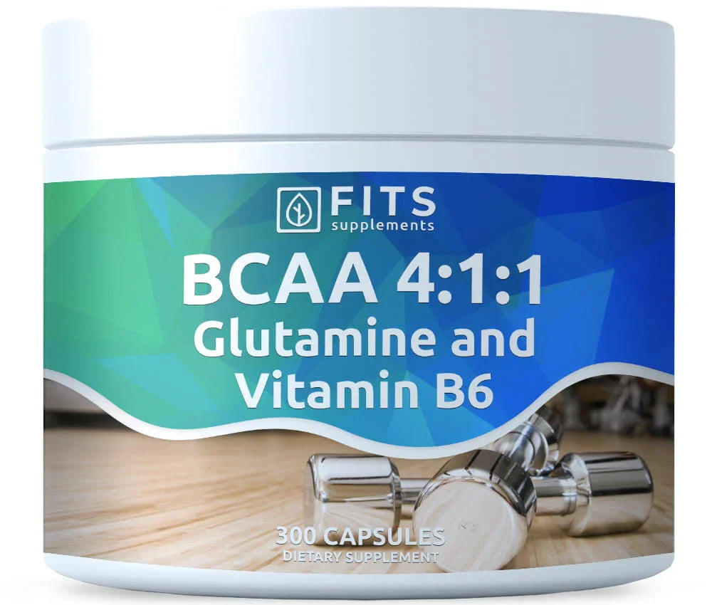 BCAA 4:1:1 with Glutamine and Vitamin B6 300 capsules - FITS Dietary Supplements
