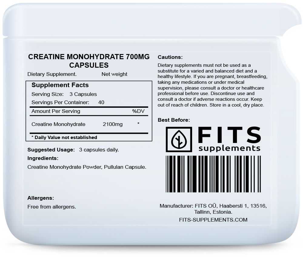 FITS Monohydrat kreatyny 700mg 120 kapsułek - 2
