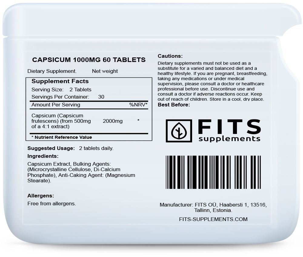Capsicum 1000mg 60 tabletek