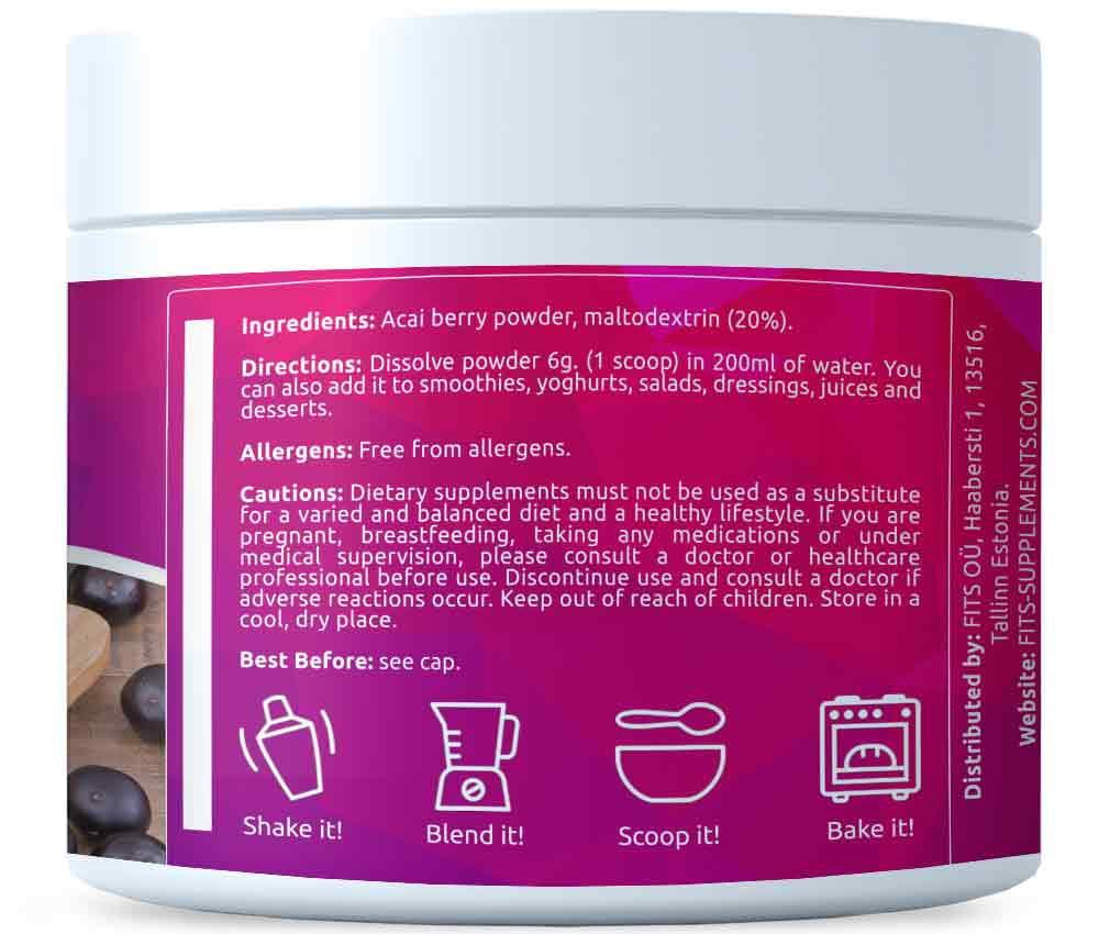 Acai Berry powder 200g - FITS Dietary Supplements