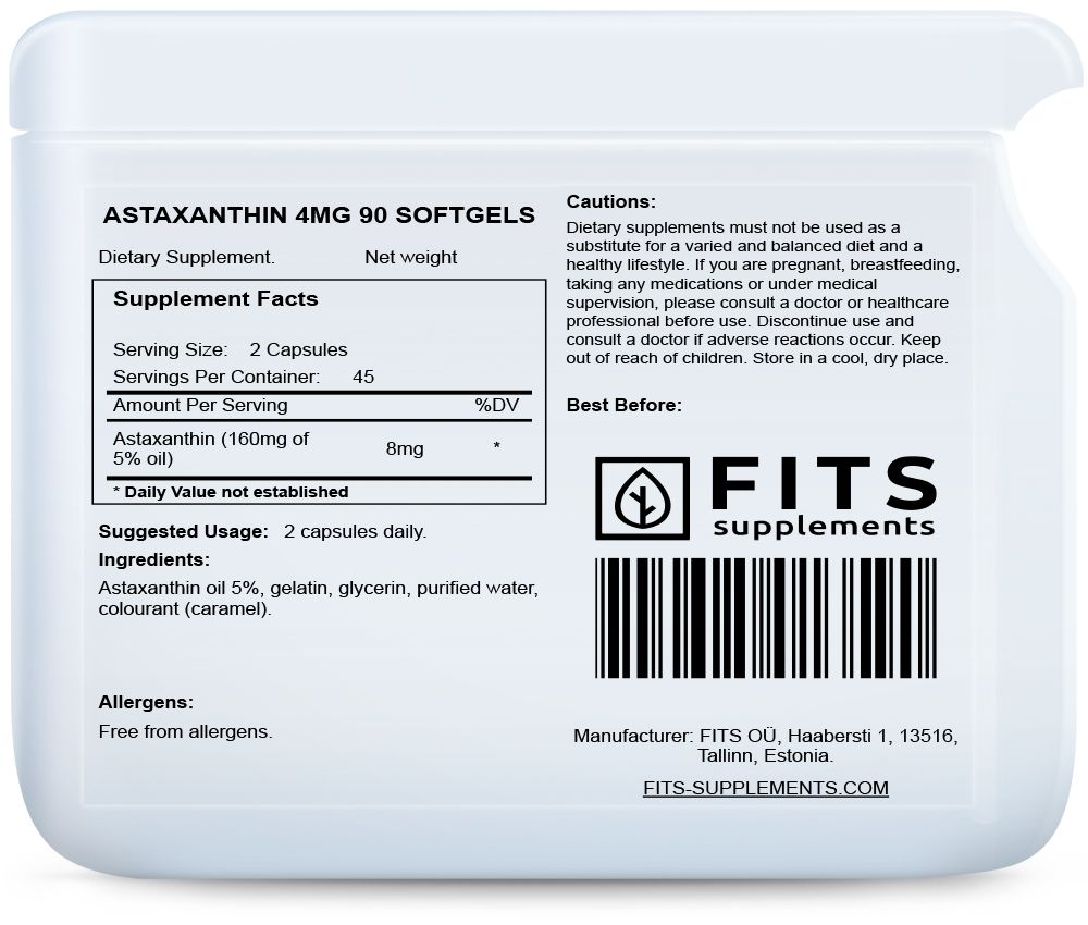 Astaksantyna 4mg 90 miękkich kapsułek