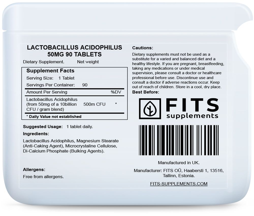 Lactobacillus Acidophilus 50mg 90 tabletek