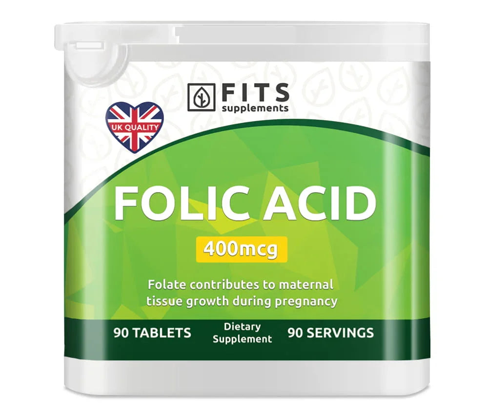 Folic acid 400mcg 90 tablets - FITS Dietary Supplements