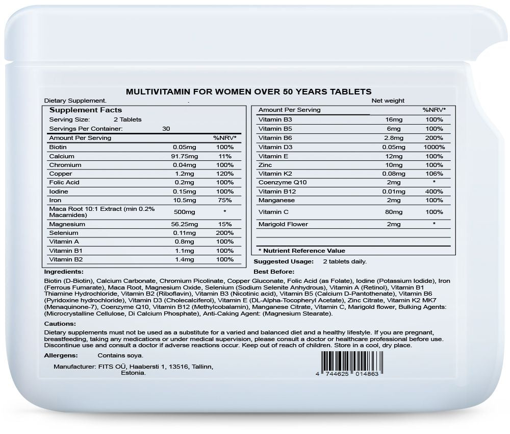Multiwitamina dla kobiet powyżej 50 lat 60 tabletek