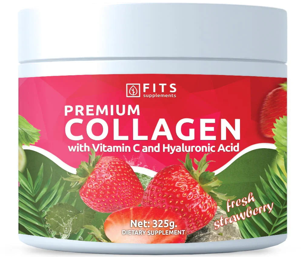 Premium Collagen Fresh Strawberry powder 325g - FITS Dietary Supplements