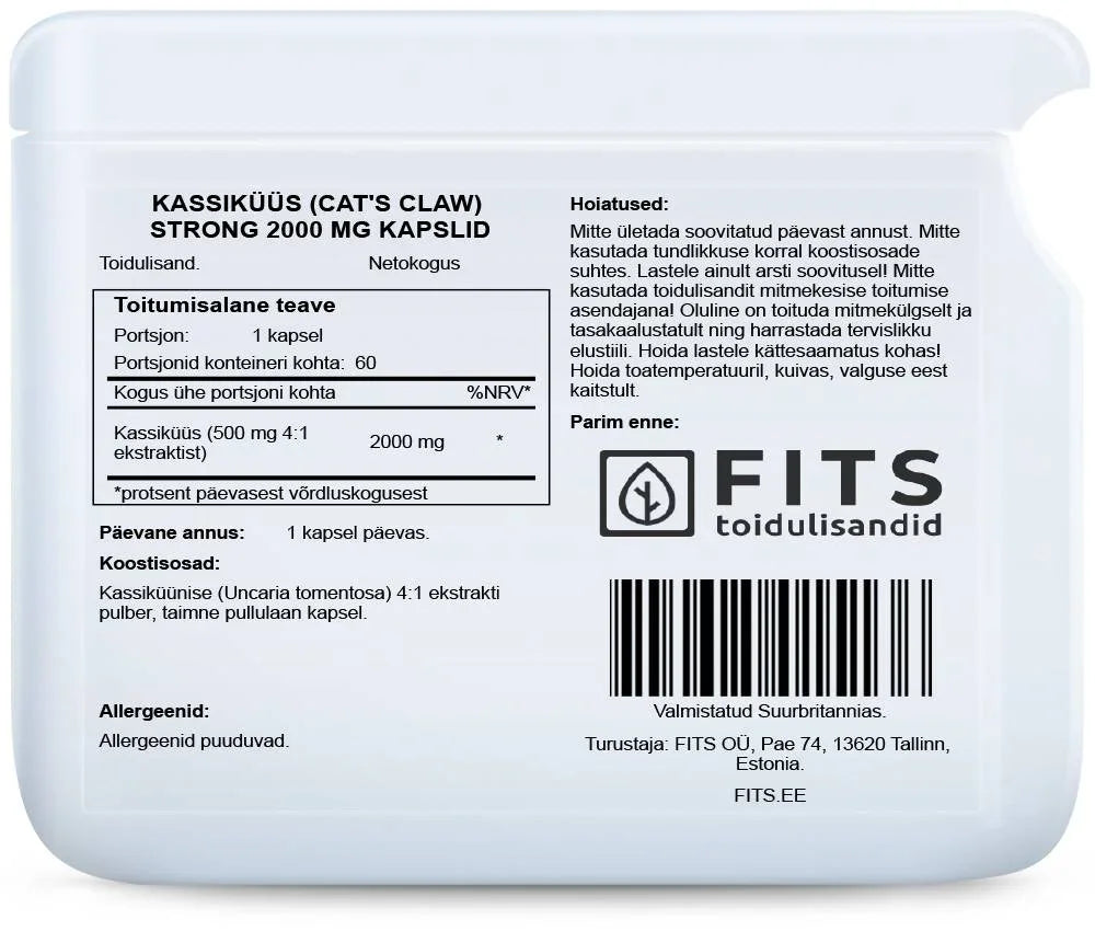 Cat's claw Strong 2000mg 60 capsules - FITS Dietary Supplements