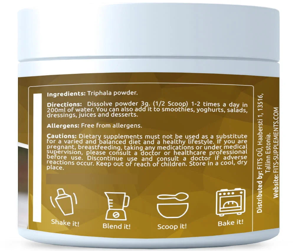 BIO Organic Triphala powder 200g - FITS Dietary Supplements