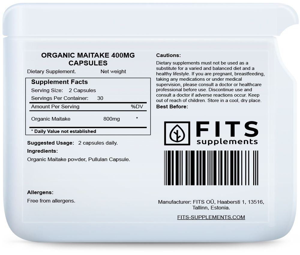 Organiczny Maitake 400mg 60 kapsułek