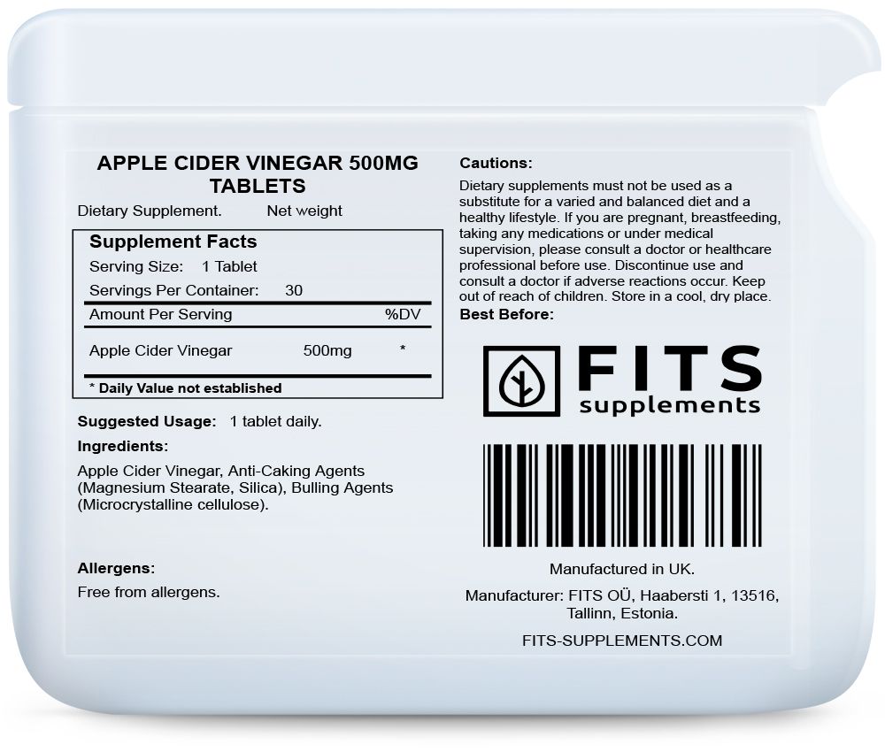 Ocet jabłkowy 500mg 30 tabletek