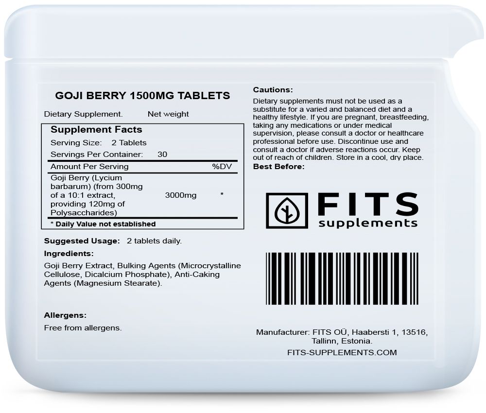 Jagody Goji 1500mg 60 tabletek