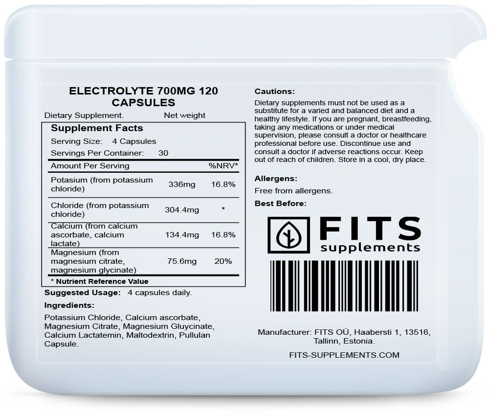 Elektrolity 700mg 120 kapsułek