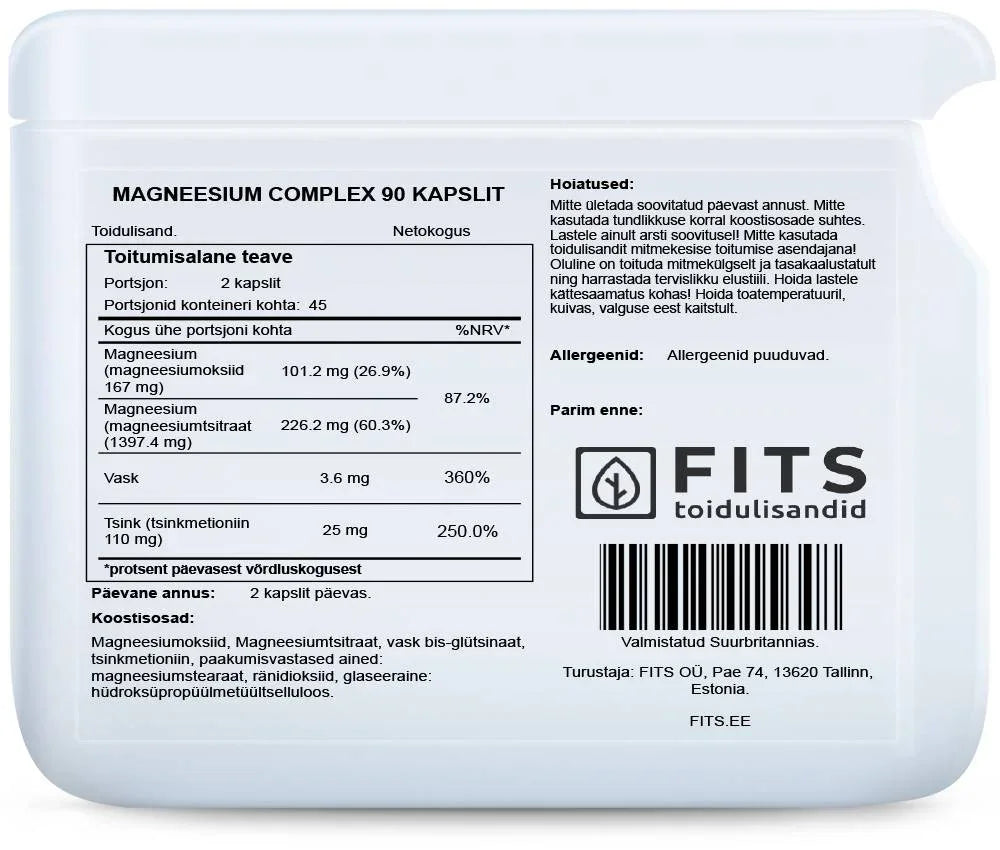 Magnesium Complex 90 capsules - FITS Dietary Supplements