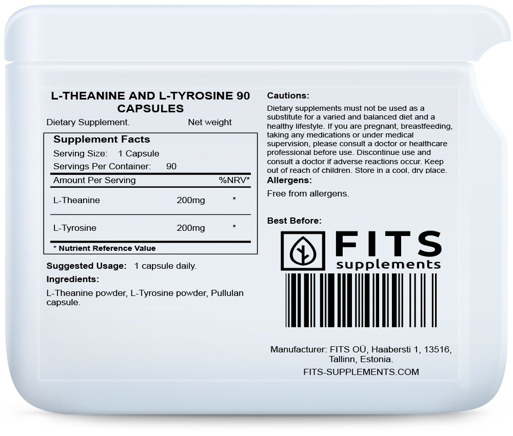 FITS L-Theanine and L-Tyrosine 90 capsules