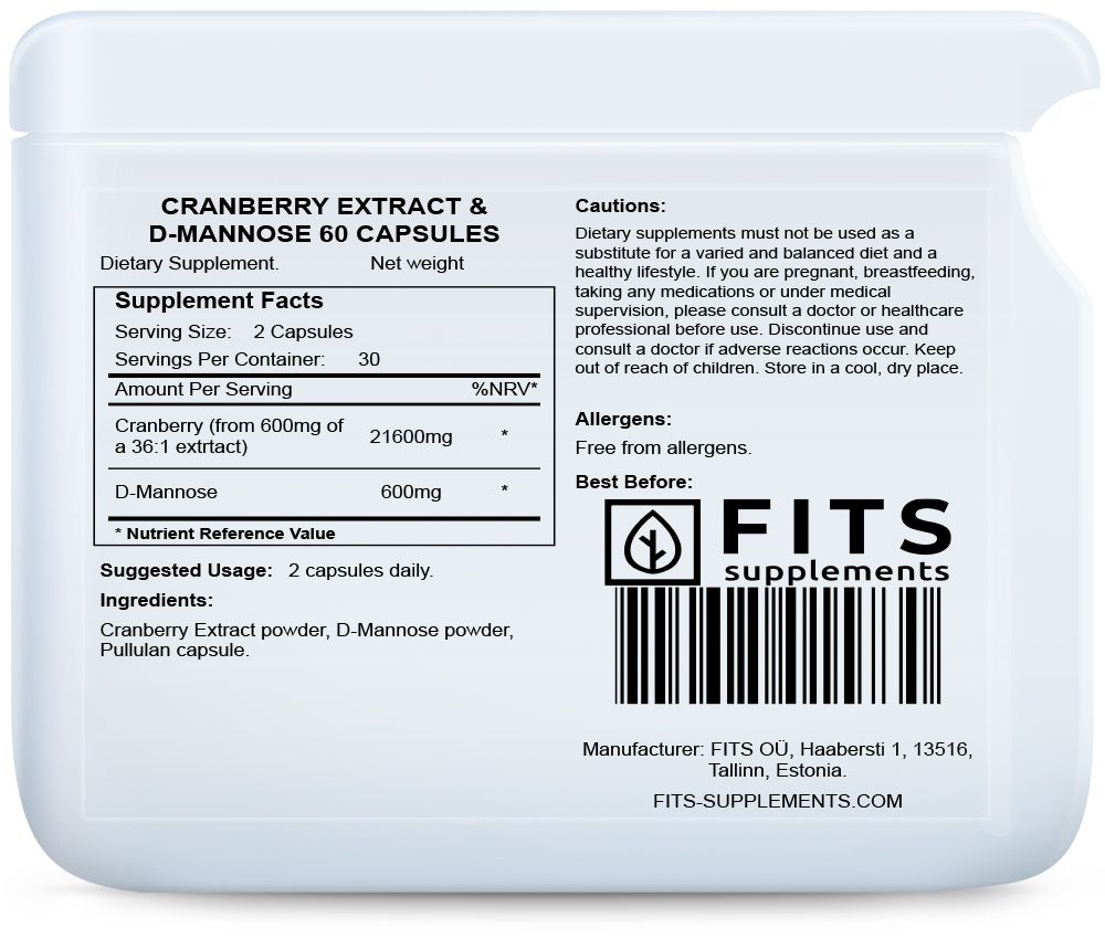 Ekstrakt z żurawiny i D-mannoza 60 kapsułek