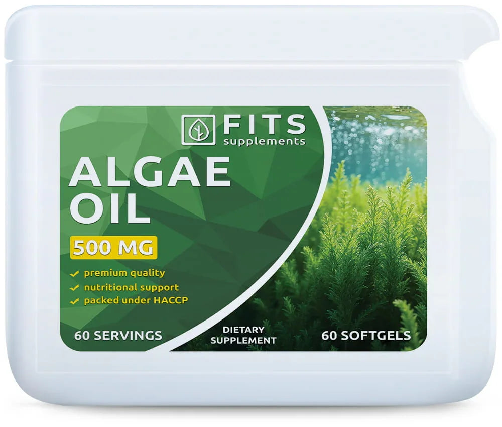 Algae Oil 500mg DHA 200mg 60 softgels - FITS Dietary Supplements