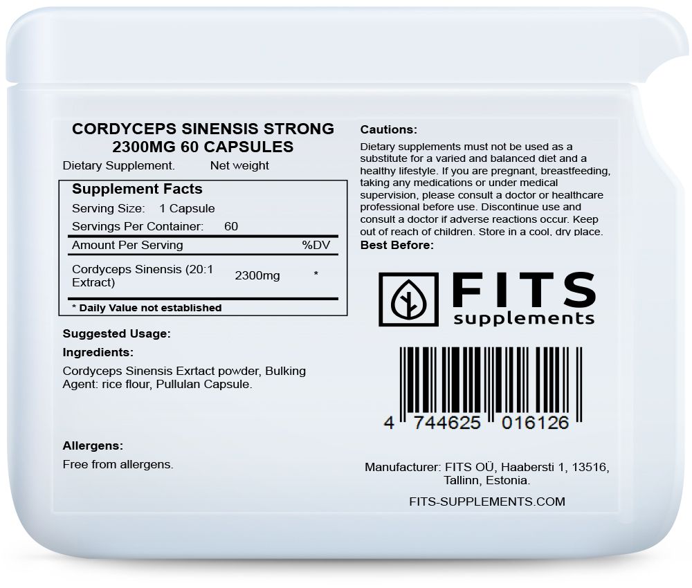 Cordyceps Sinensis Mocny 2300mg 60 kapsułek