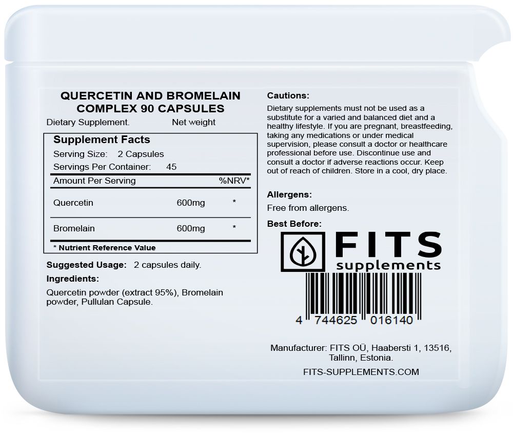 Kompleks kwercetyny i bromelainy 90 kapsułek