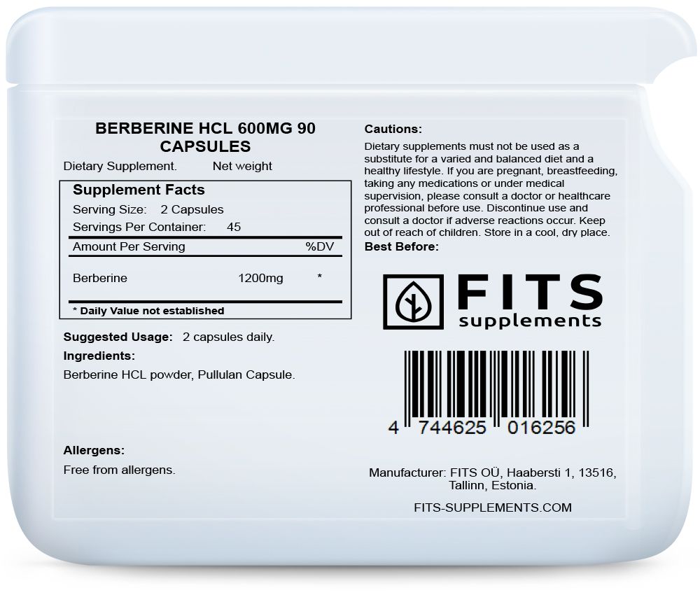 Berberyna HCL Strong 600mg 90 kapsułek