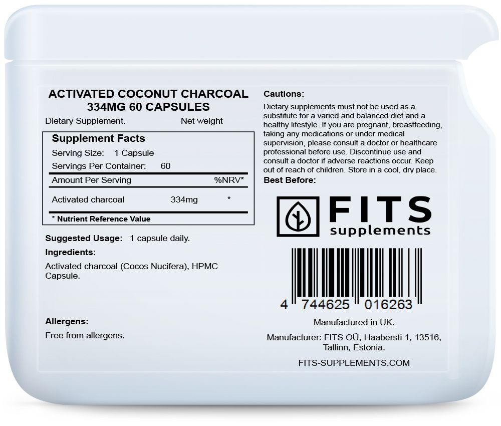 Aktywowany węgiel kokosowy 334mg 60 kapsułek