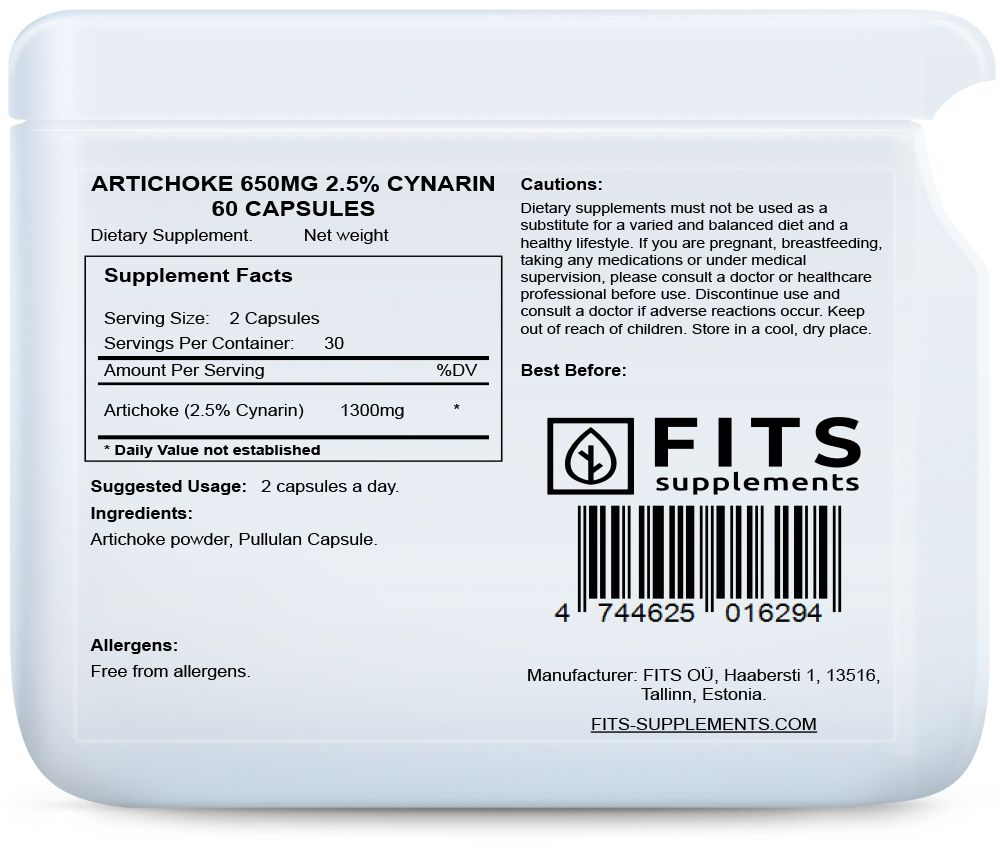 Karczoch 650mg 2,5% Cynaryna 60 kapsułek