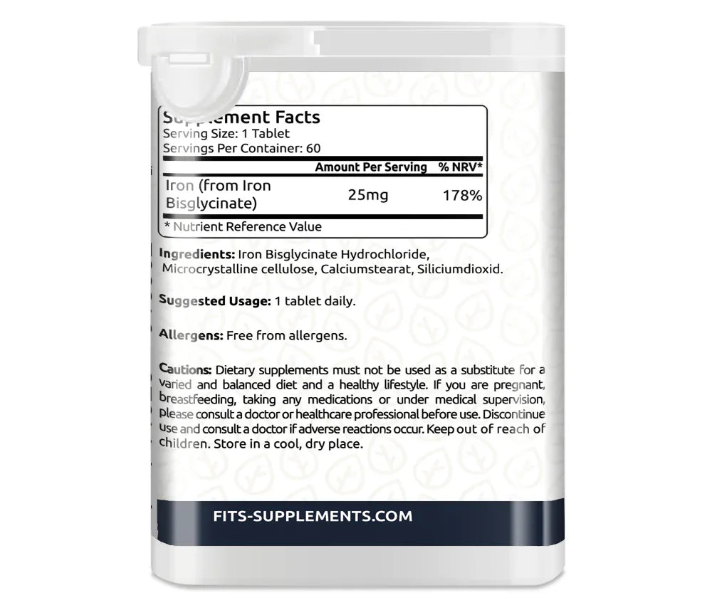 Bisglicynian żelaza 25mg 60 tabletek