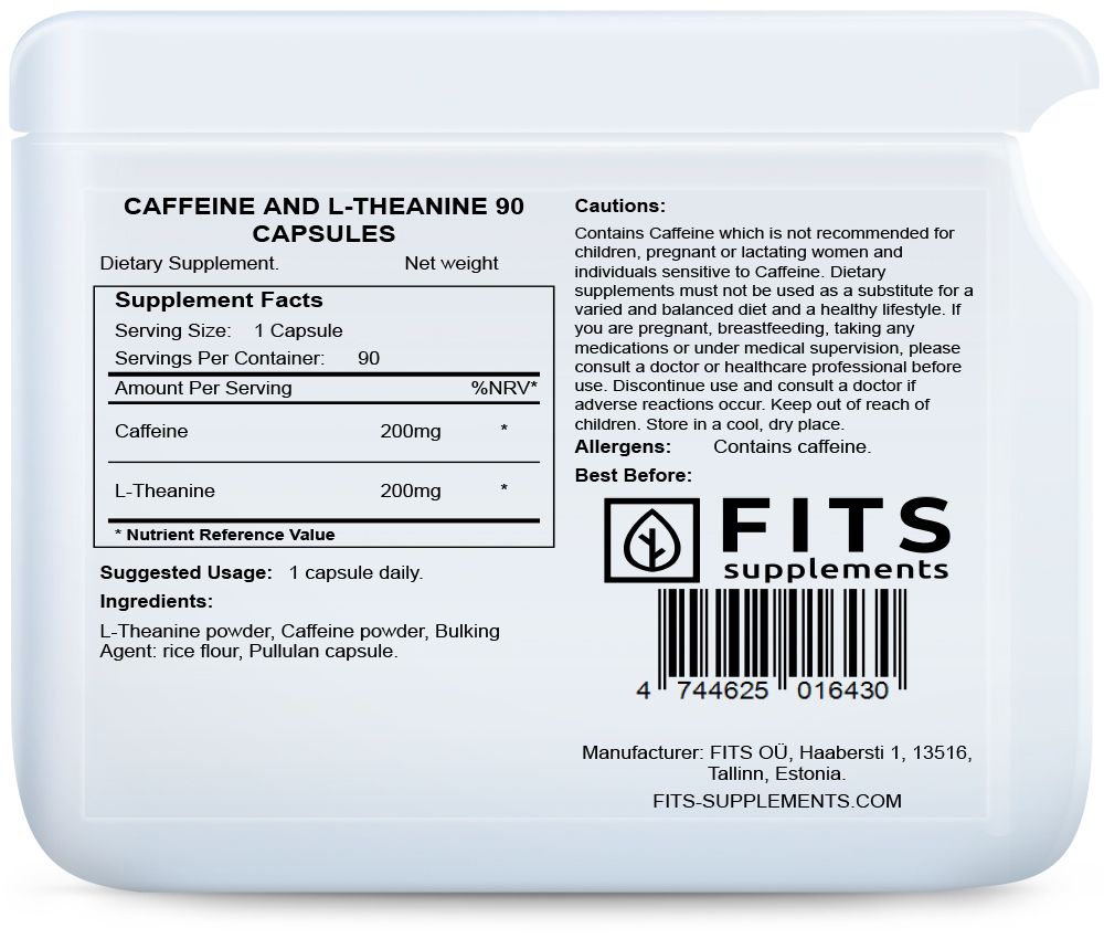 Kofeina i L-teanina 90 kapsułek
