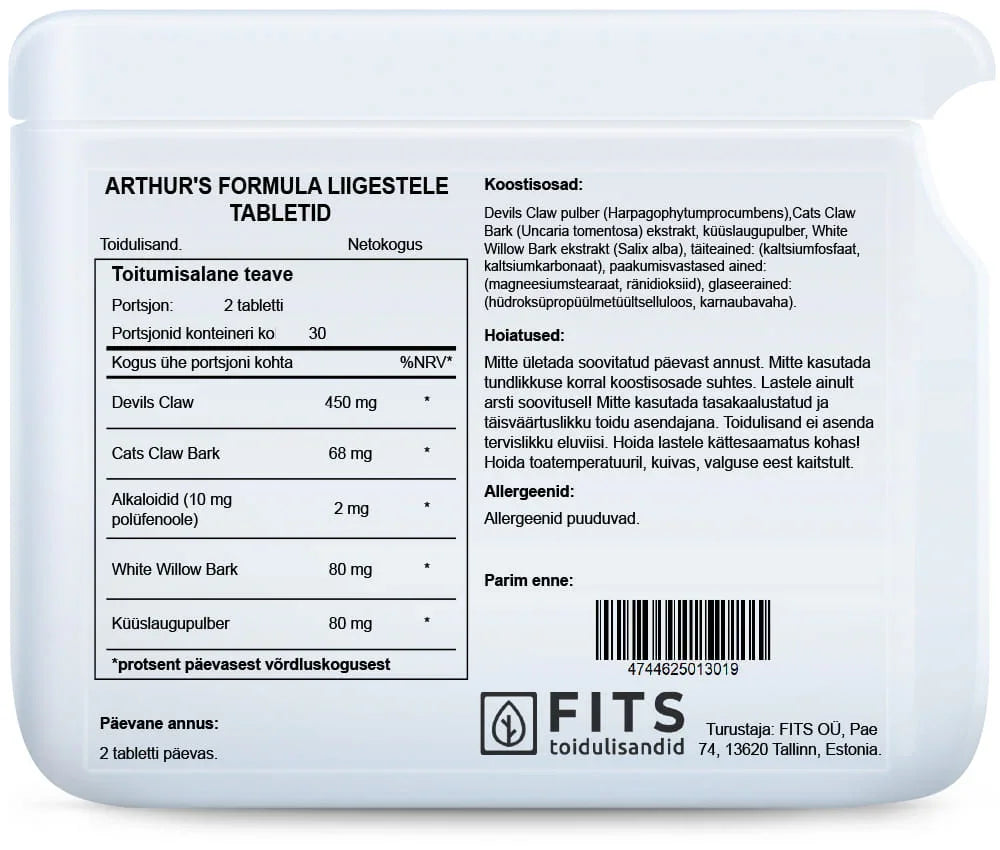 Arthur's Formula 60 tablets - FITS Dietary Supplements