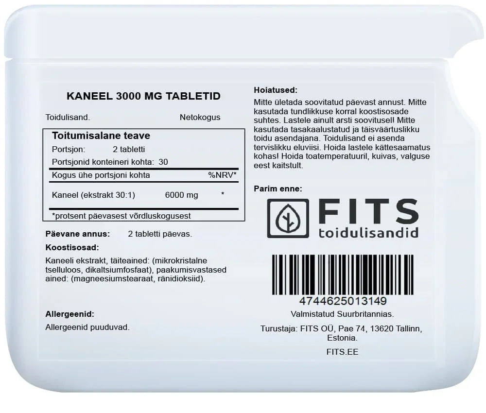 Cinnamon 3000mg 60 tablets - FITS Dietary Supplements