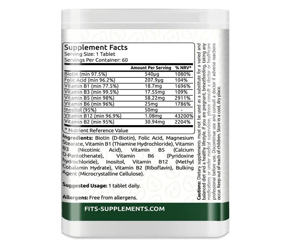 Vitamin B Complex Strong 60 tablets - FITS Dietary Supplements